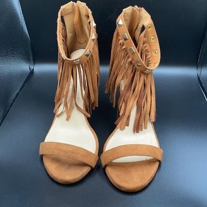Bronze Faux Suede Heels